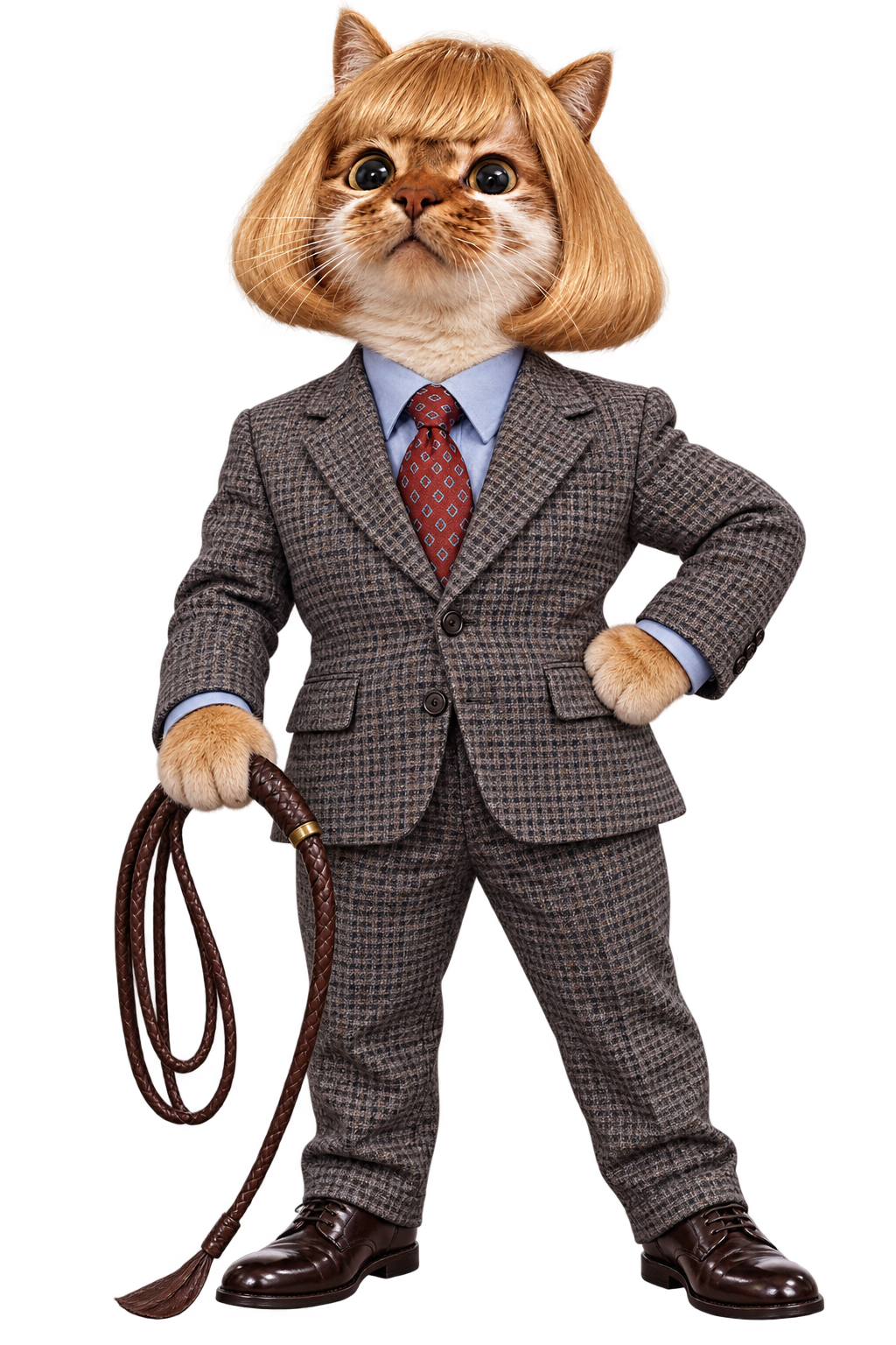 Full-body JeanWhip in his business suit