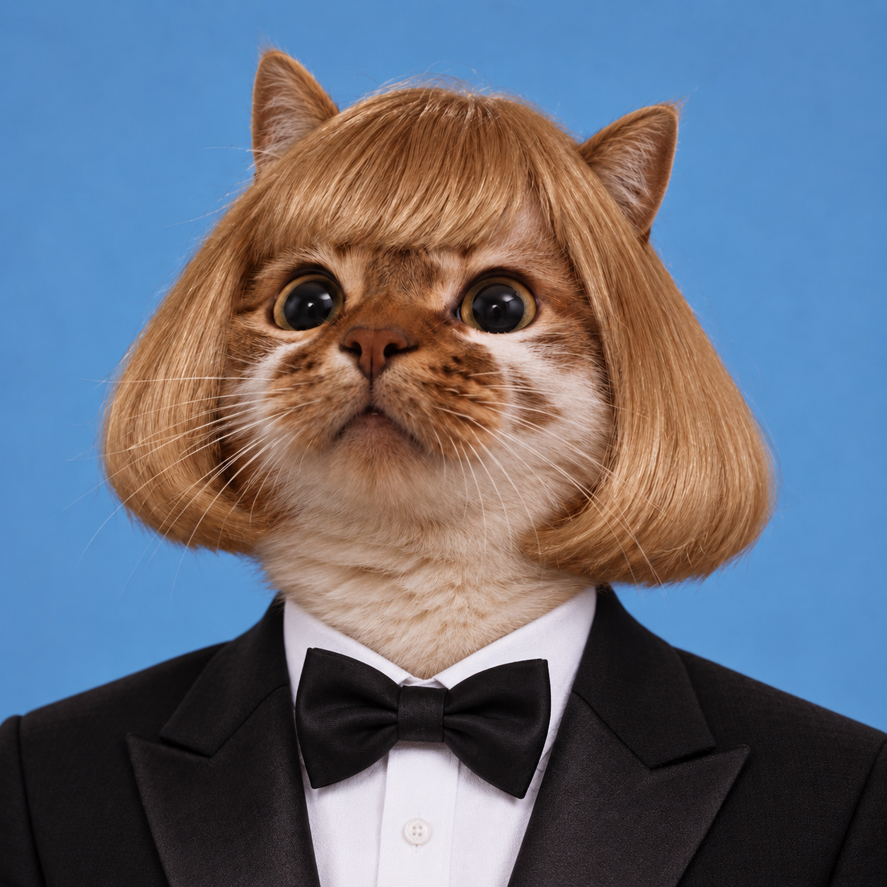 JeanWhip wearing a black tuxedo and bow tie